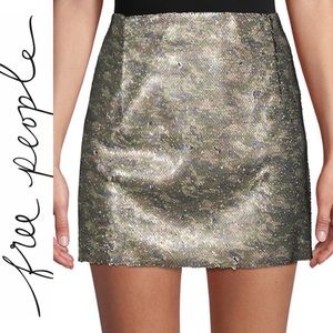 NWT Free People Camo Sequin Skirt - Size 10